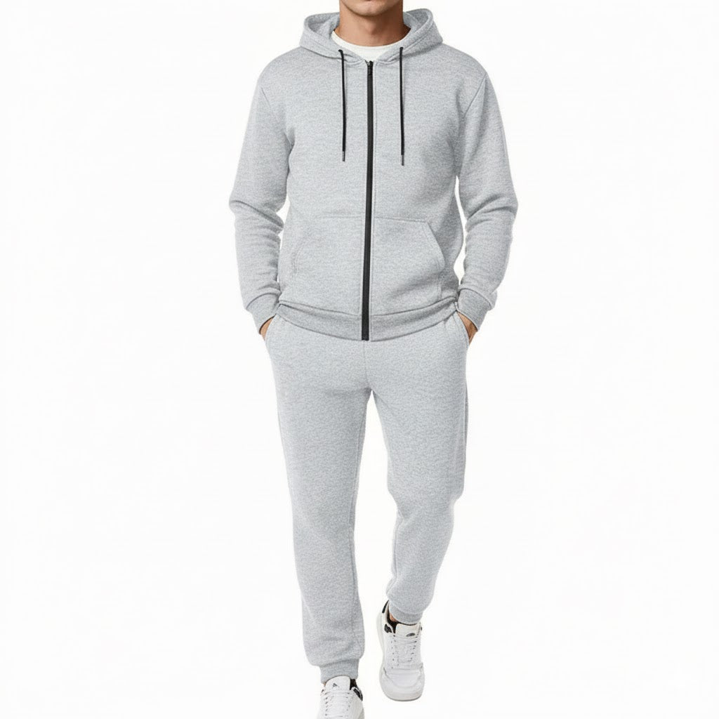 Męski Zestaw Sportowo-Relaksacyjny ze Spodniami i Bluzą z Kapturem