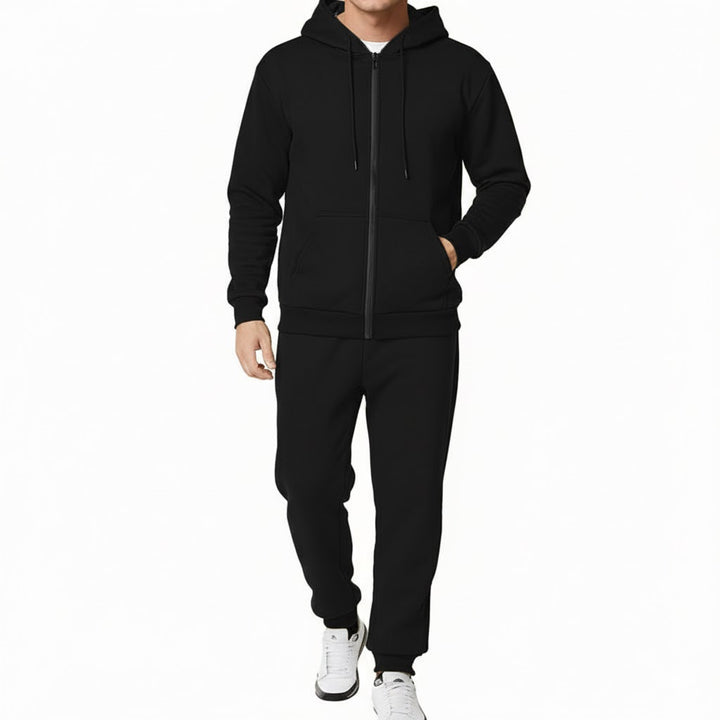 Męski Zestaw Sportowo-Relaksacyjny ze Spodniami i Bluzą z Kapturem