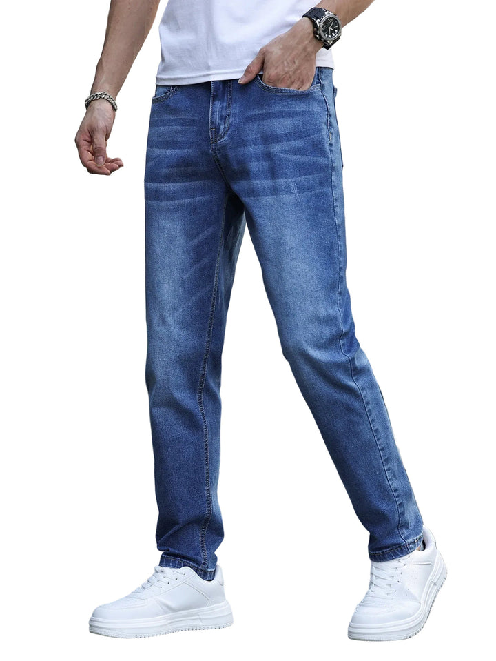 Męskie Jeansy o Kroju Regular Fit ze Średnim Stretchem