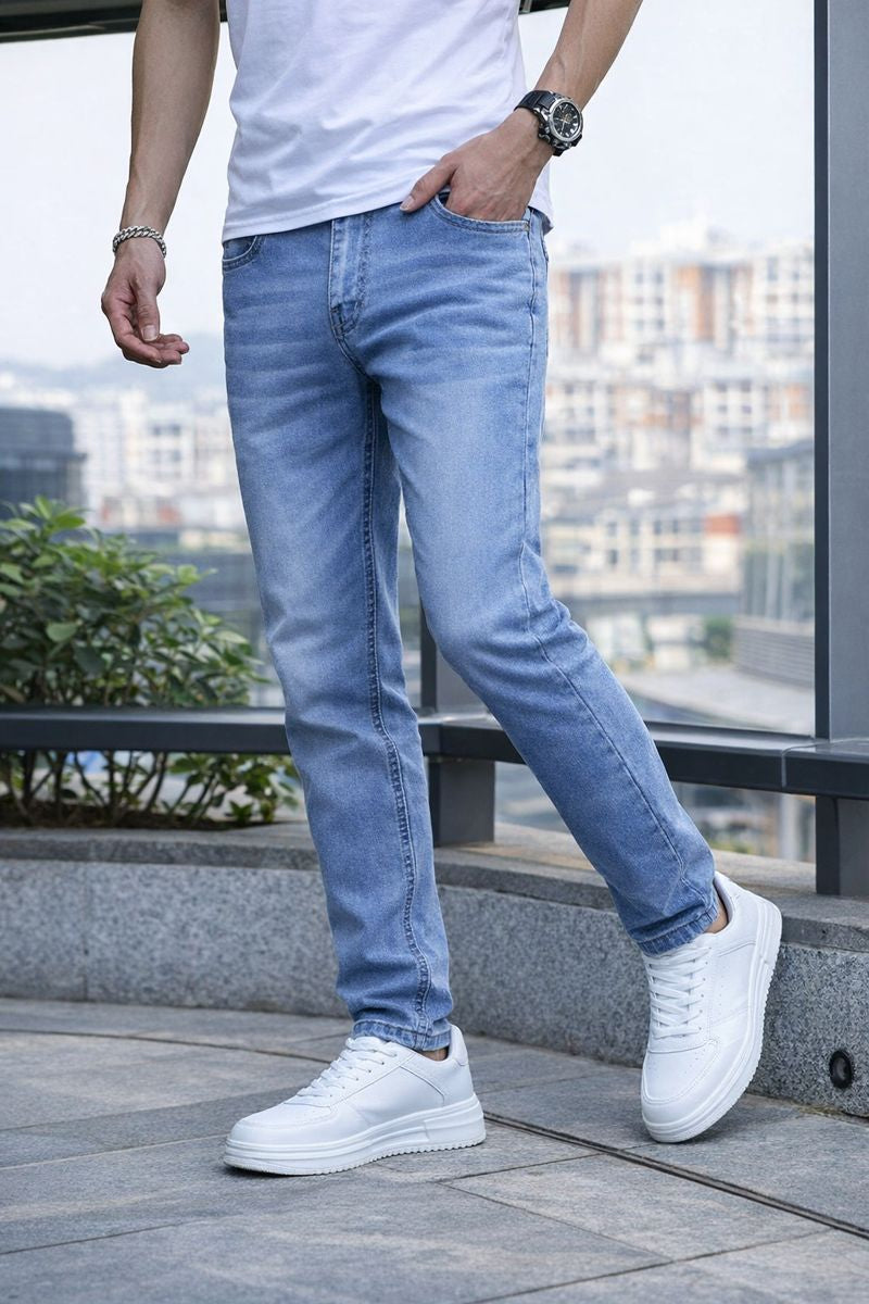 Męskie Jeansy o Kroju Regular Fit ze Średnim Stretchem