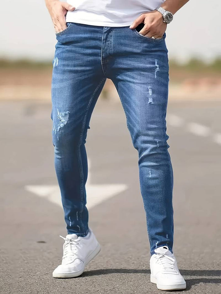 Męskie Jeansy Slim Fit z Elastycznego Denimu
