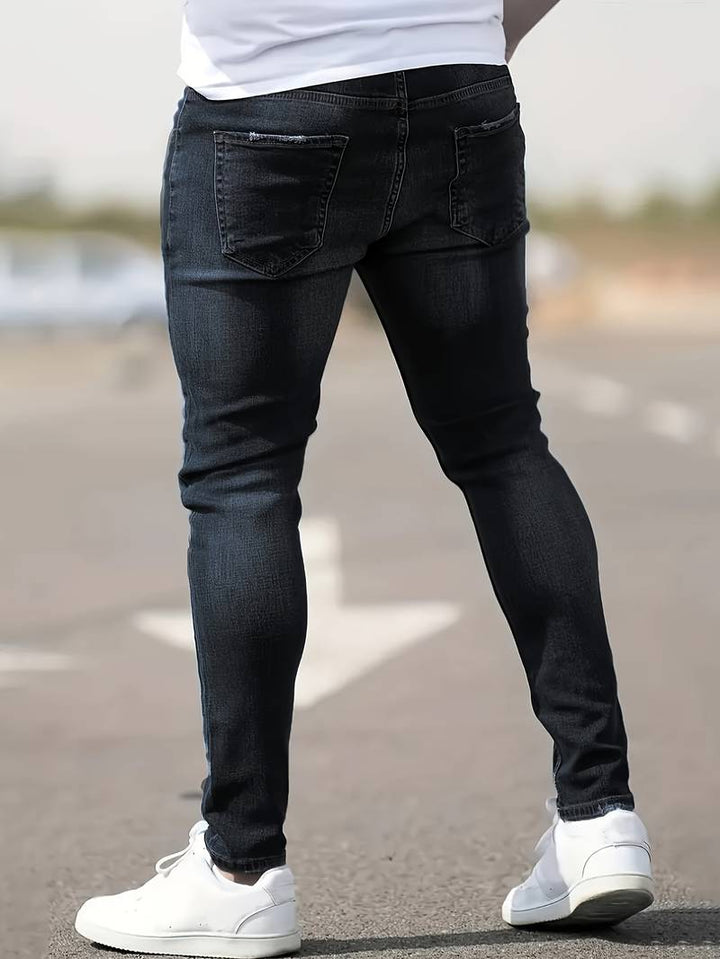 Męskie Jeansy Slim Fit z Elastycznego Denimu
