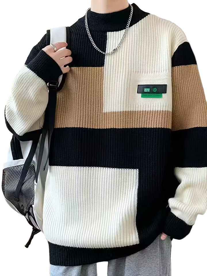 Sweter Męski z Geometrycznym Wzorem