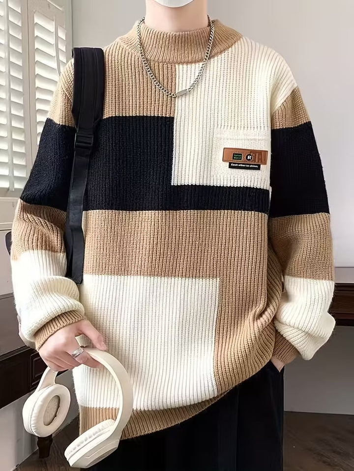 Sweter Męski z Geometrycznym Wzorem